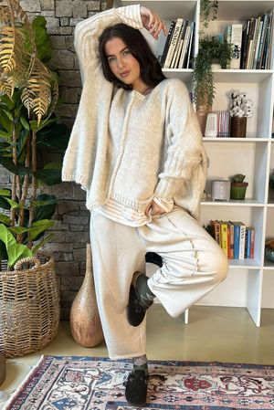 Inside Out Oversized Grunge Knit Stone